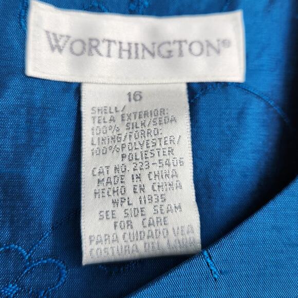 Vintage Worthington Embroidered Silk Sheath Dress Womens size 12 - Picture 2 of 7